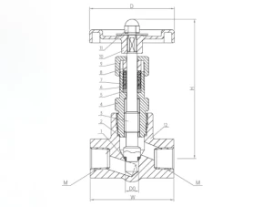 DJ-10P.22.01(02, 03) Клапан запорный криогенный с коротким штоком